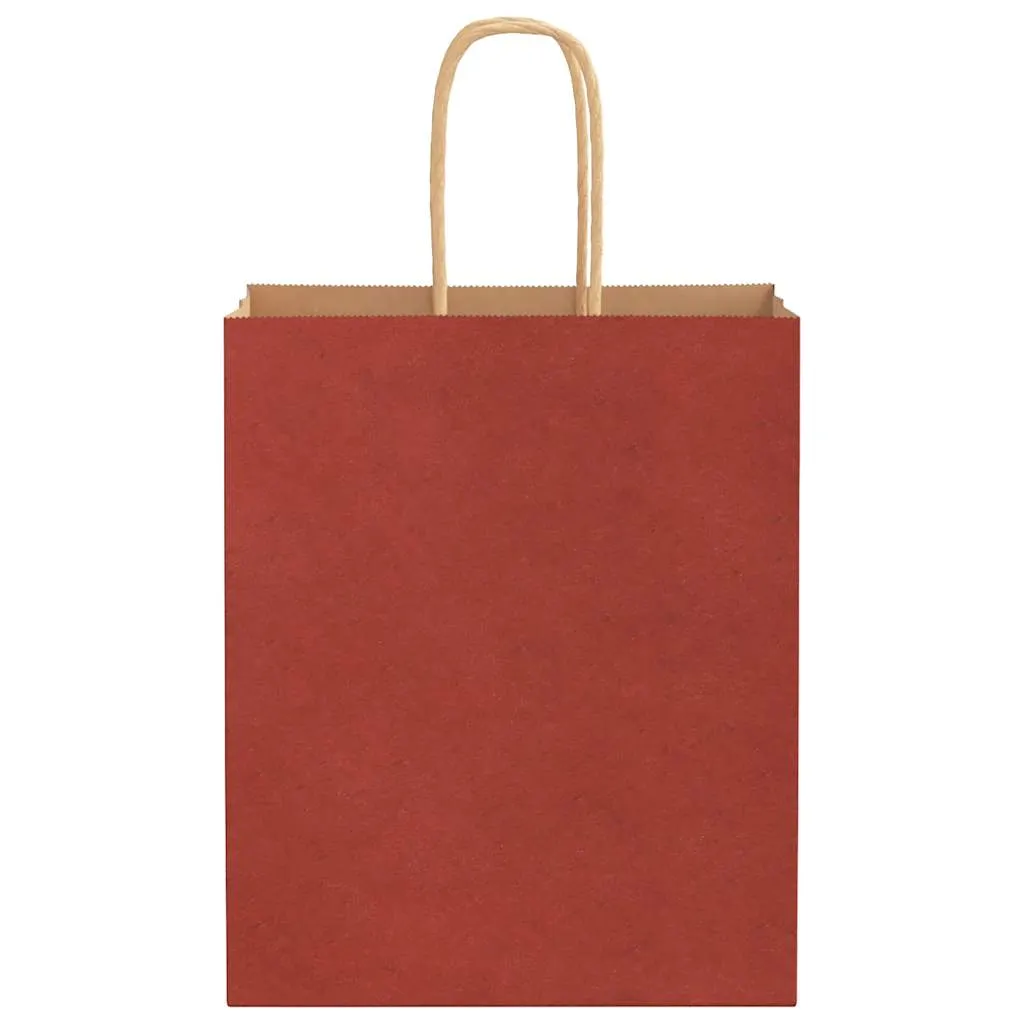 vidaXL Paper Bags 50 pcs with Handles Red 18x8x22 cm