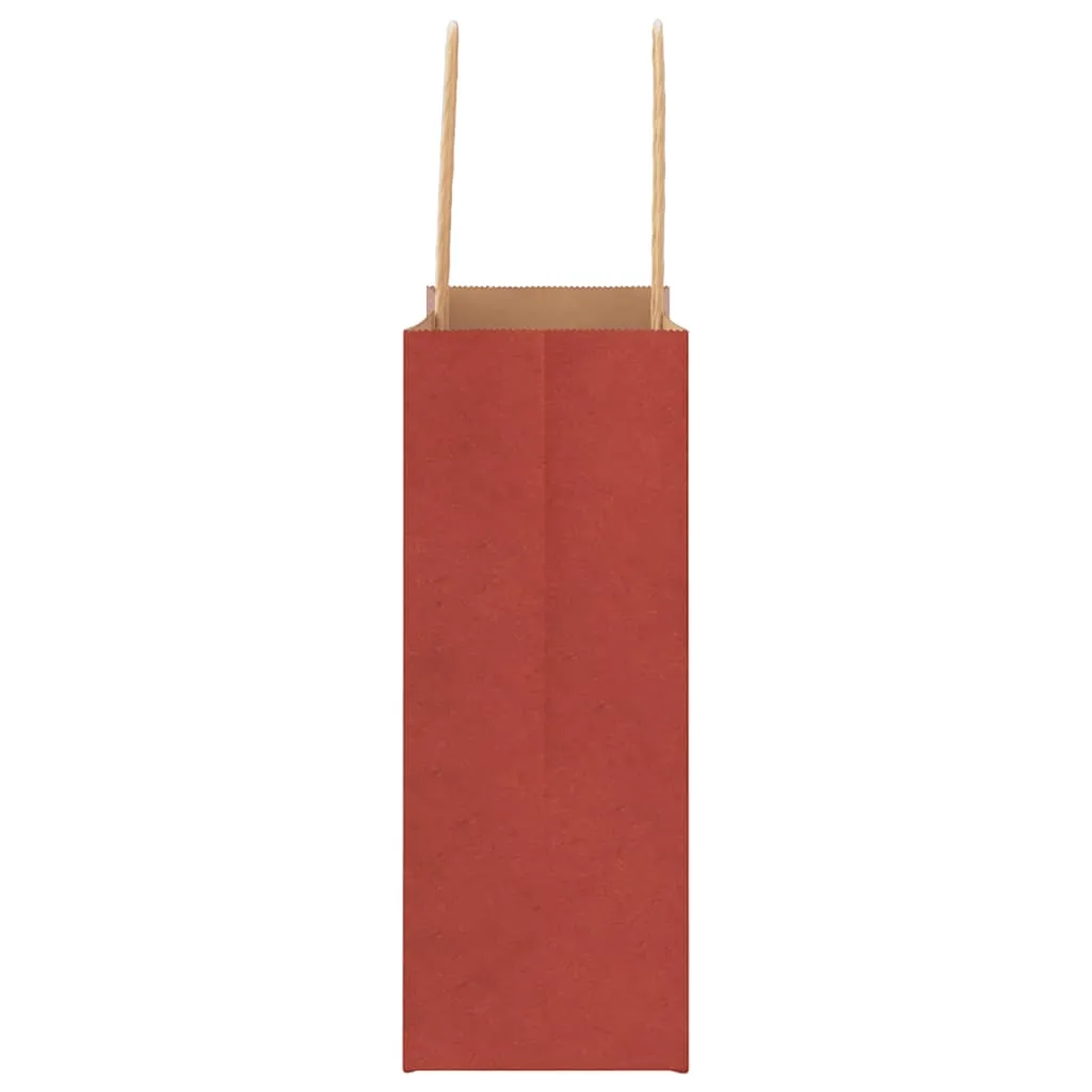 vidaXL Paper Bags 50 pcs with Handles Red 18x8x22 cm