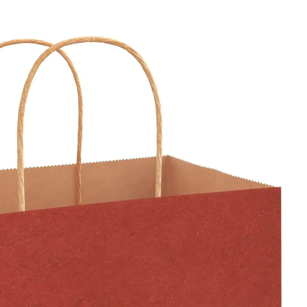 vidaXL Paper Bags 50 pcs with Handles Red 18x8x22 cm