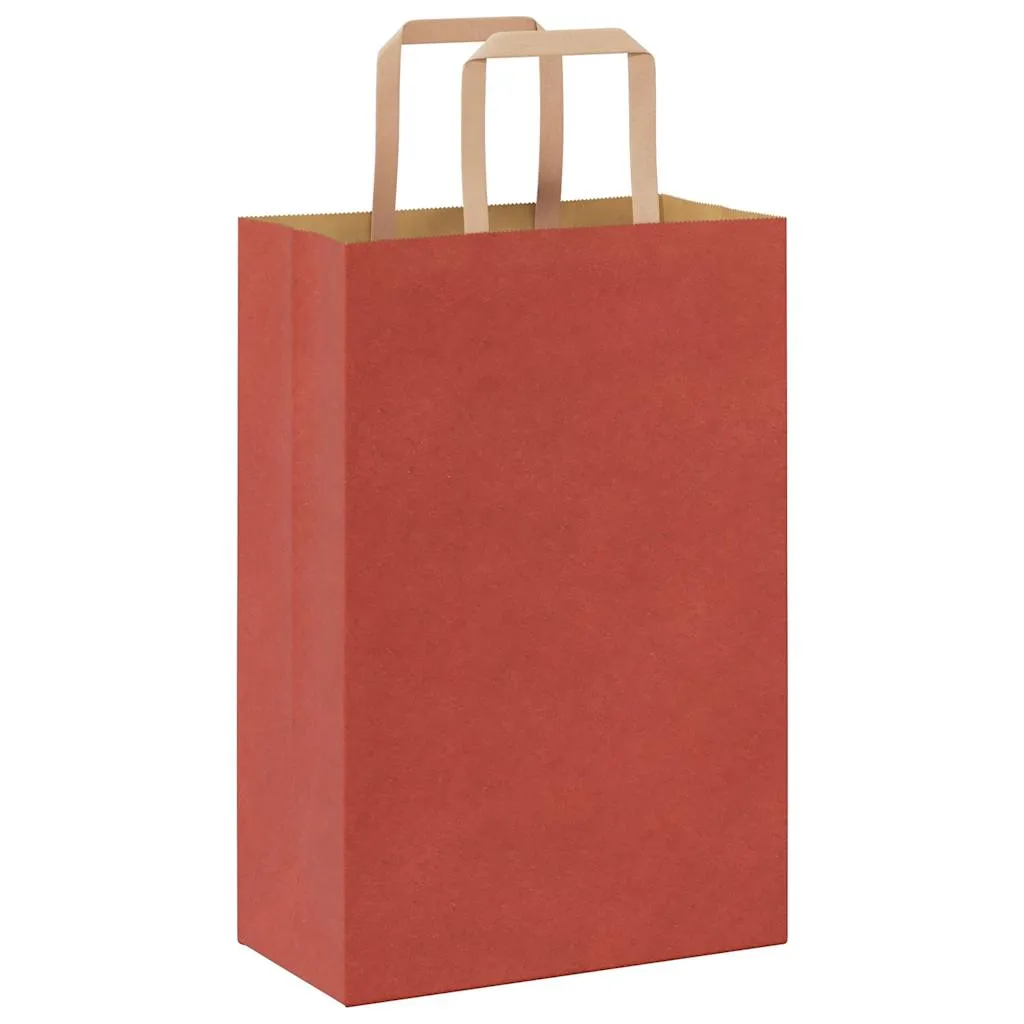 vidaXL Paper Bags 50 pcs with Handles Red 21x11x31 cm