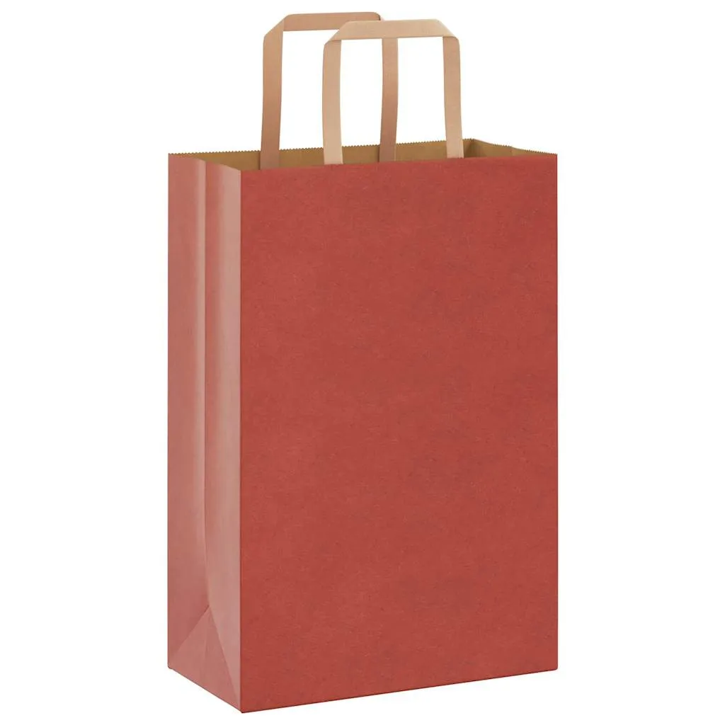 vidaXL Paper Bags 50 pcs with Handles Red 21x11x31 cm