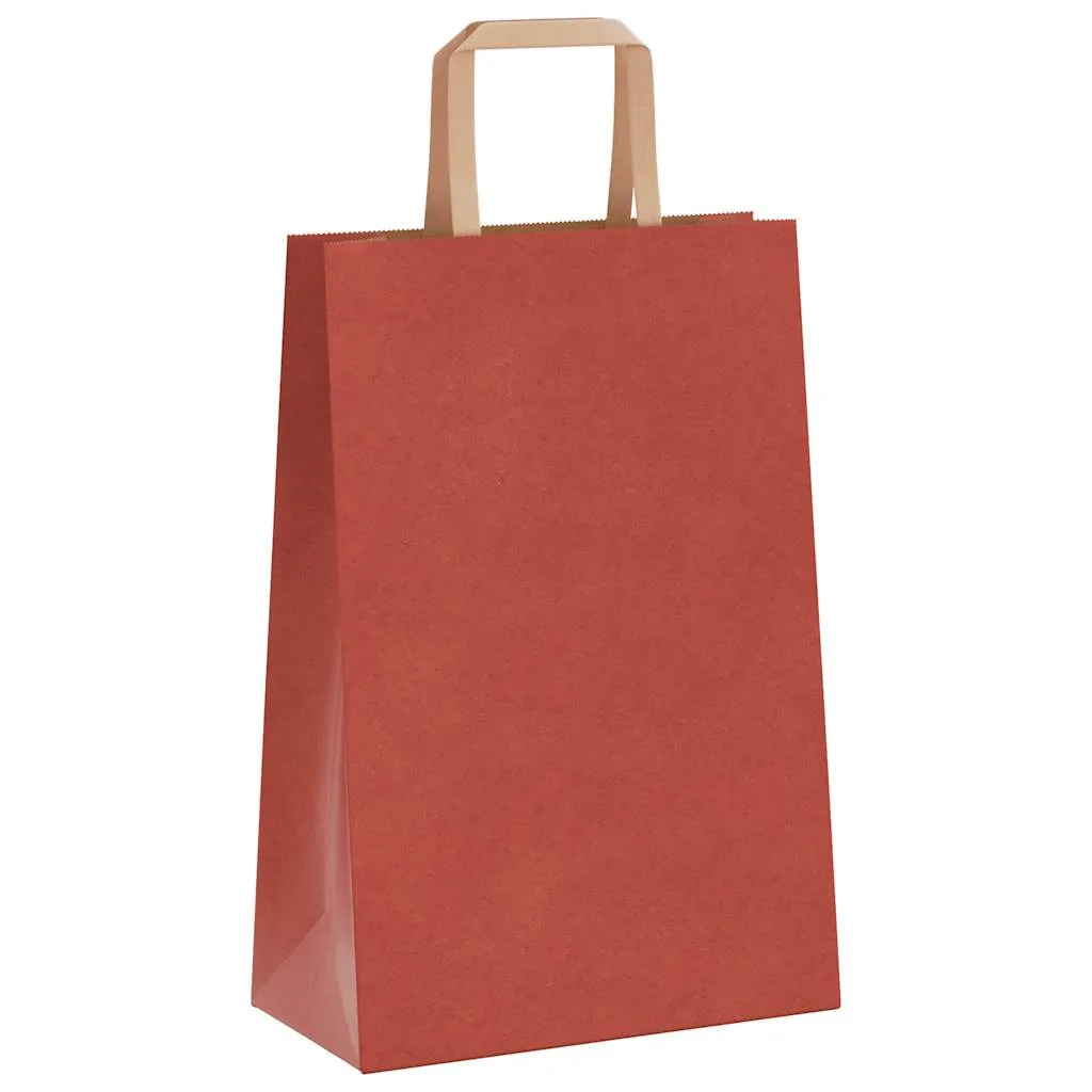 vidaXL Paper Bags 50 pcs with Handles Red 21x11x31 cm