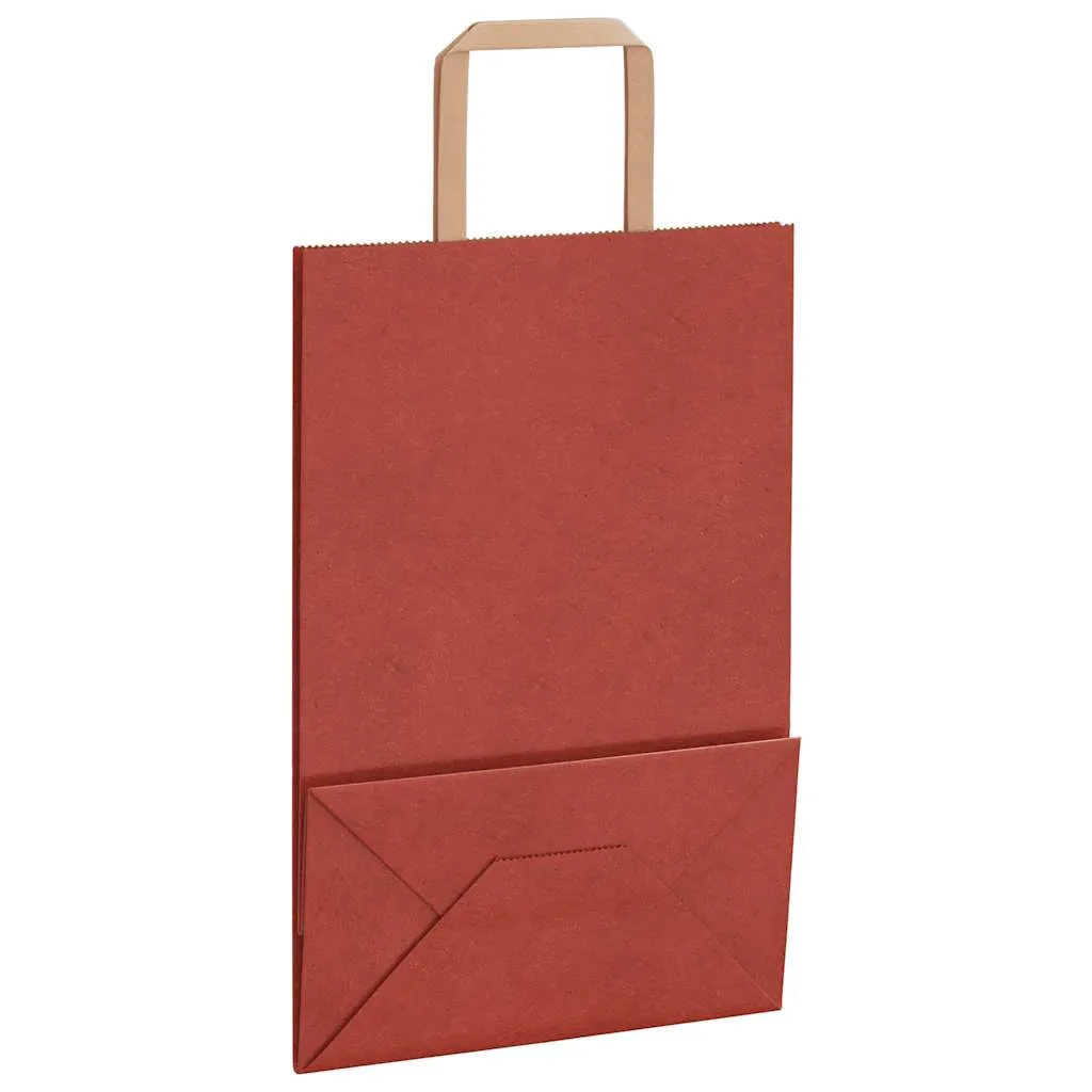 vidaXL Paper Bags 50 pcs with Handles Red 21x11x31 cm