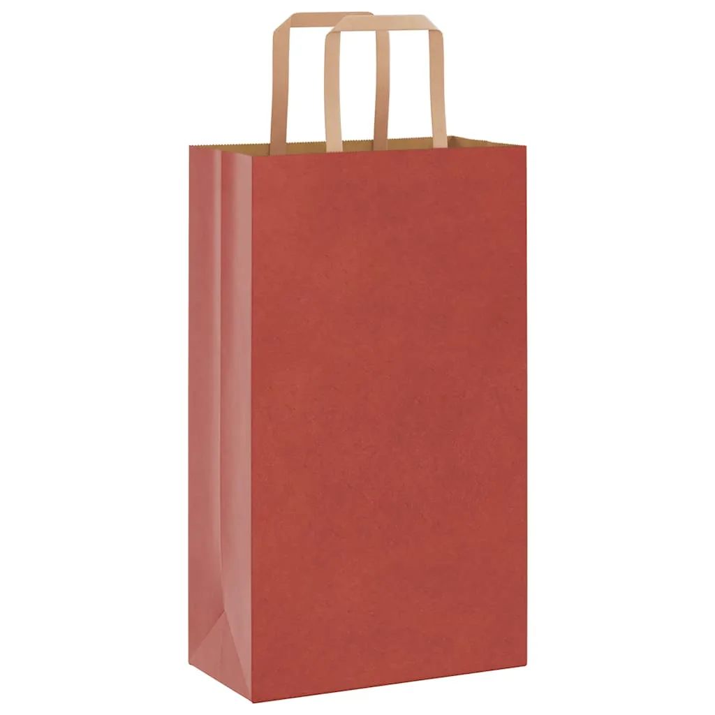 vidaXL Paper Bags 50 pcs with Handles Red 21x11x36 cm