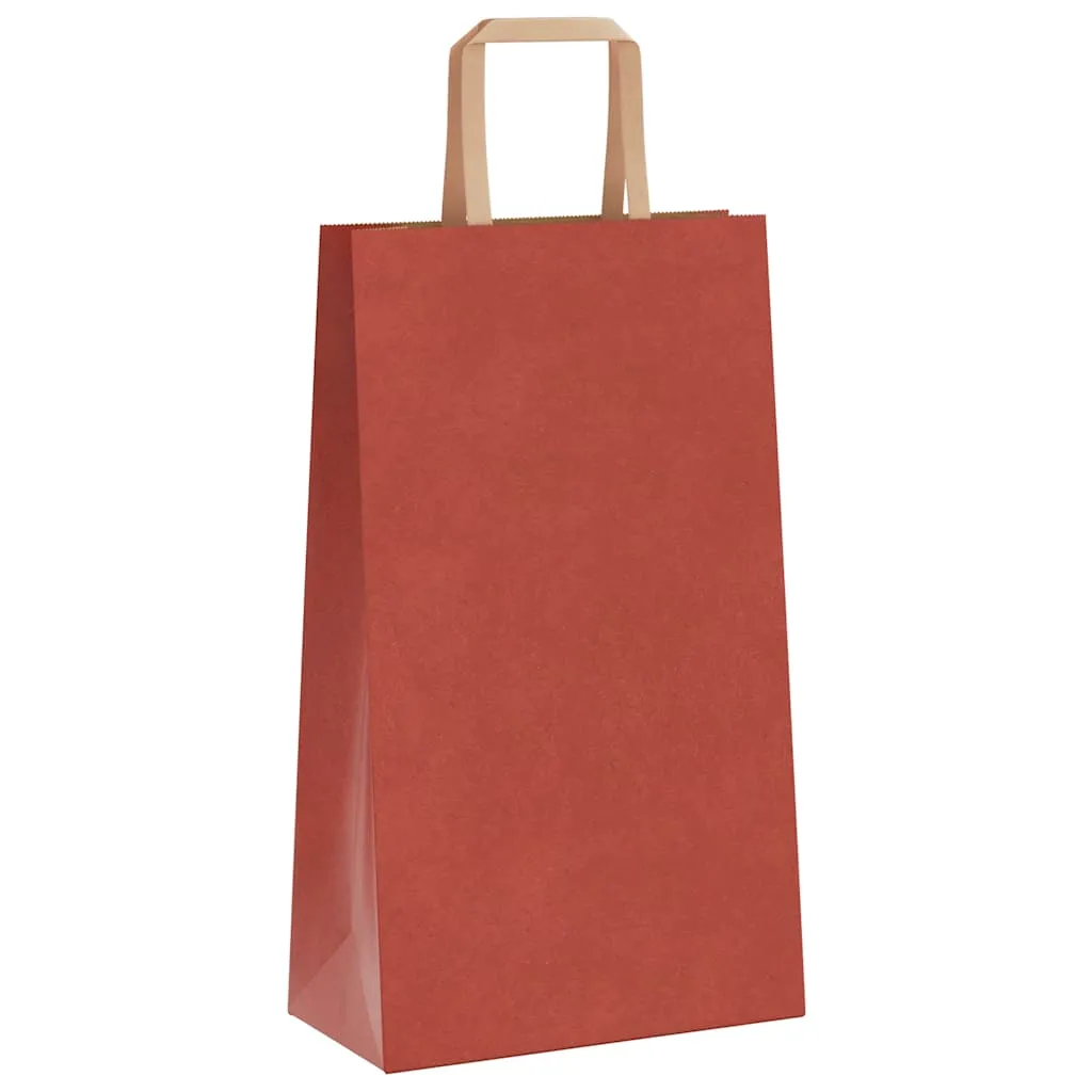 vidaXL Paper Bags 50 pcs with Handles Red 21x11x36 cm