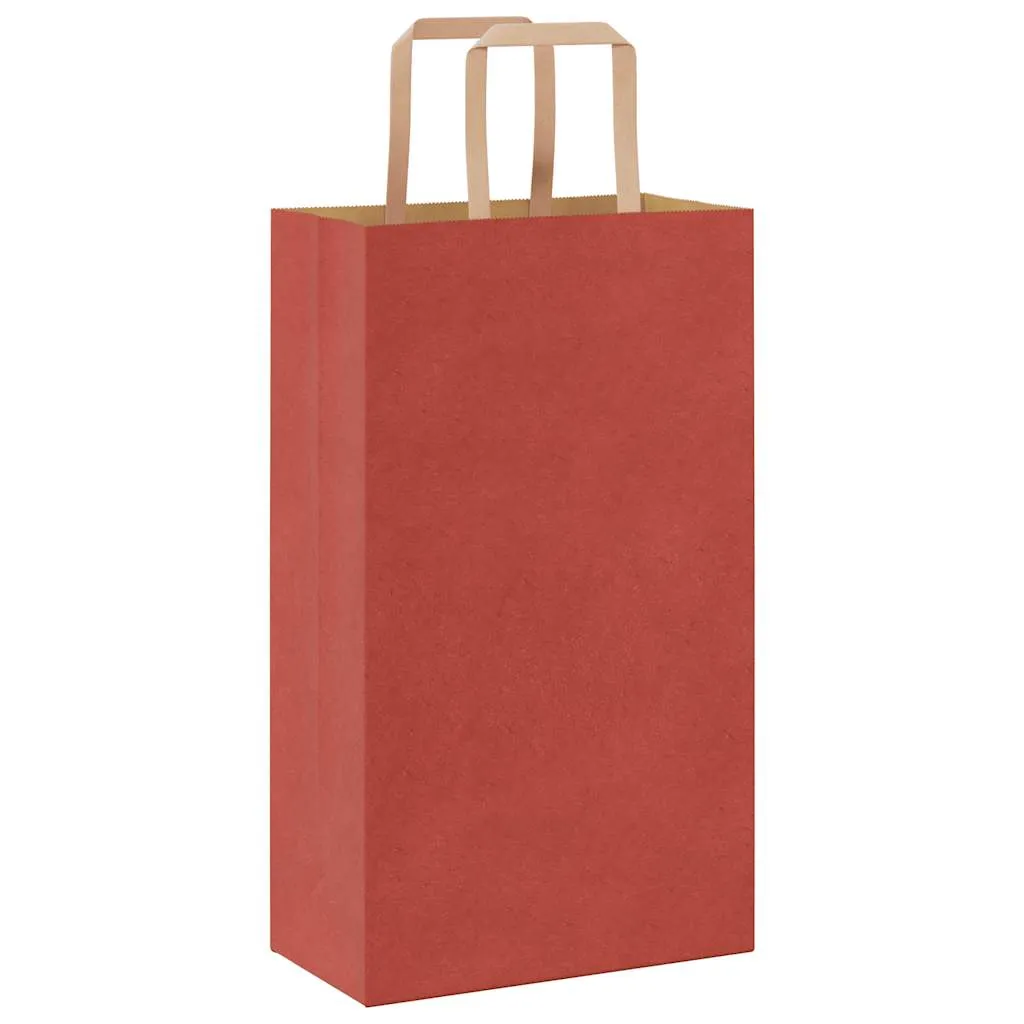 vidaXL Paper Bags 50 pcs with Handles Red 21x11x36 cm