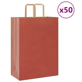 vidaXL Paper Bags 50 pcs with Handles Red 32x17x44 cm