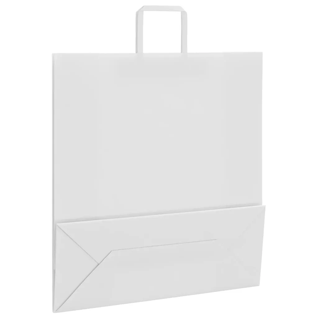 vidaXL Paper Bags 50 pcs with Handles White 45x17x48 cm