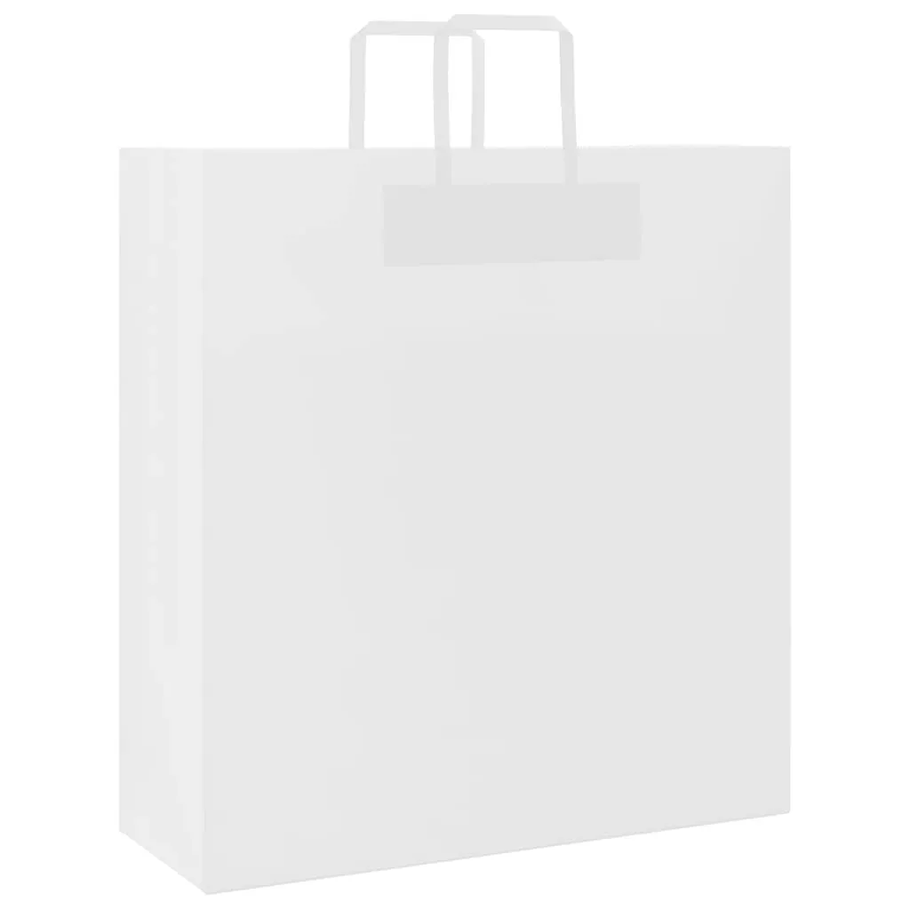 vidaXL Paper Bags 50 pcs with Handles White 45x17x48 cm