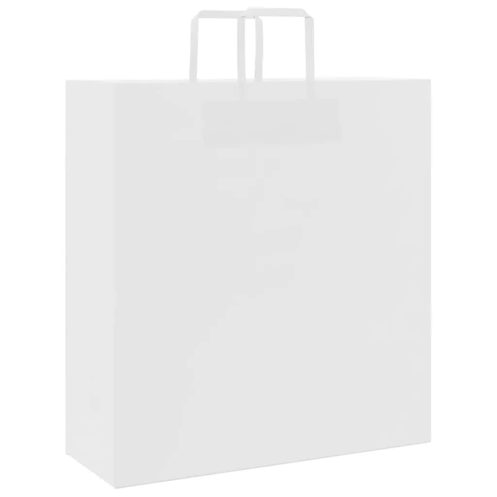 vidaXL Paper Bags 50 pcs with Handles White 45x17x48 cm