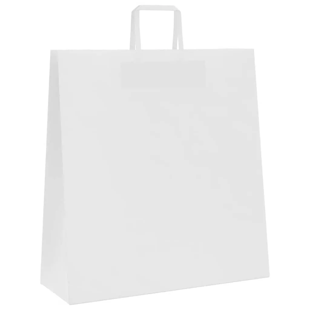 vidaXL Paper Bags 50 pcs with Handles White 45x17x48 cm