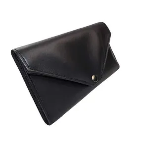 Women's Lambskin Leather Envelope Wallet, Womens Leather Clutch Wallet, Long Wallet with Snap Closure Hand Made in USA