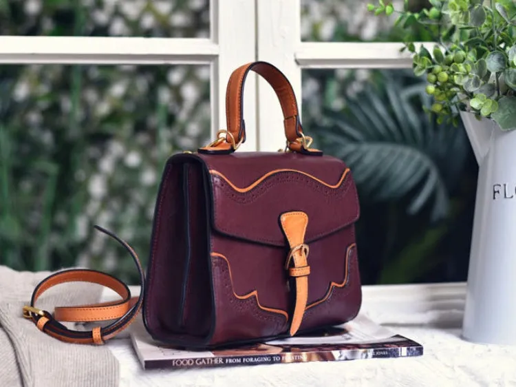 Women's Small Satchel Handbags Genuine Leather Satchel Crossbody Bag