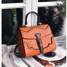 Women's Small Satchel Handbags Genuine Leather Satchel Crossbody Bag