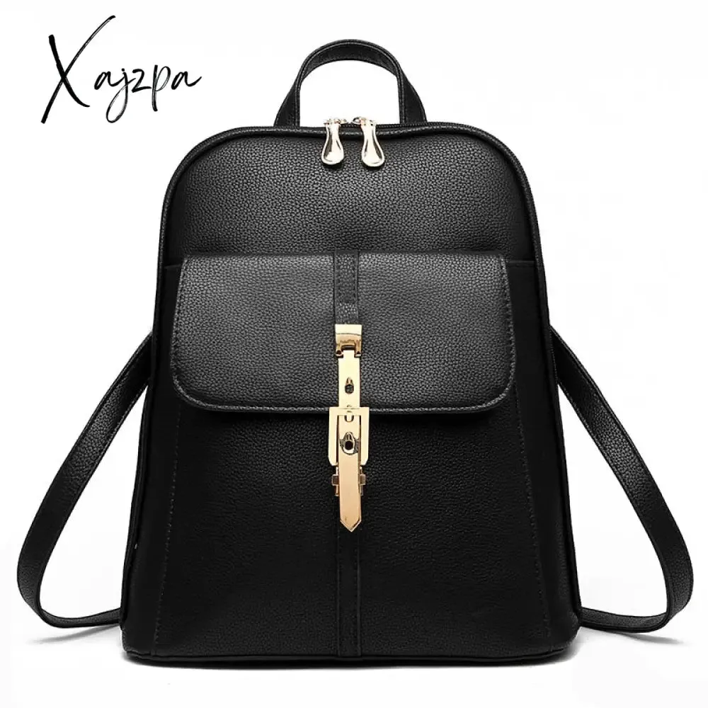 Xajzpa Fashion Versatile Zipper Bag Women Large Capacity Cute Girls Single Shoulder Strap Or Double Strap Backpack