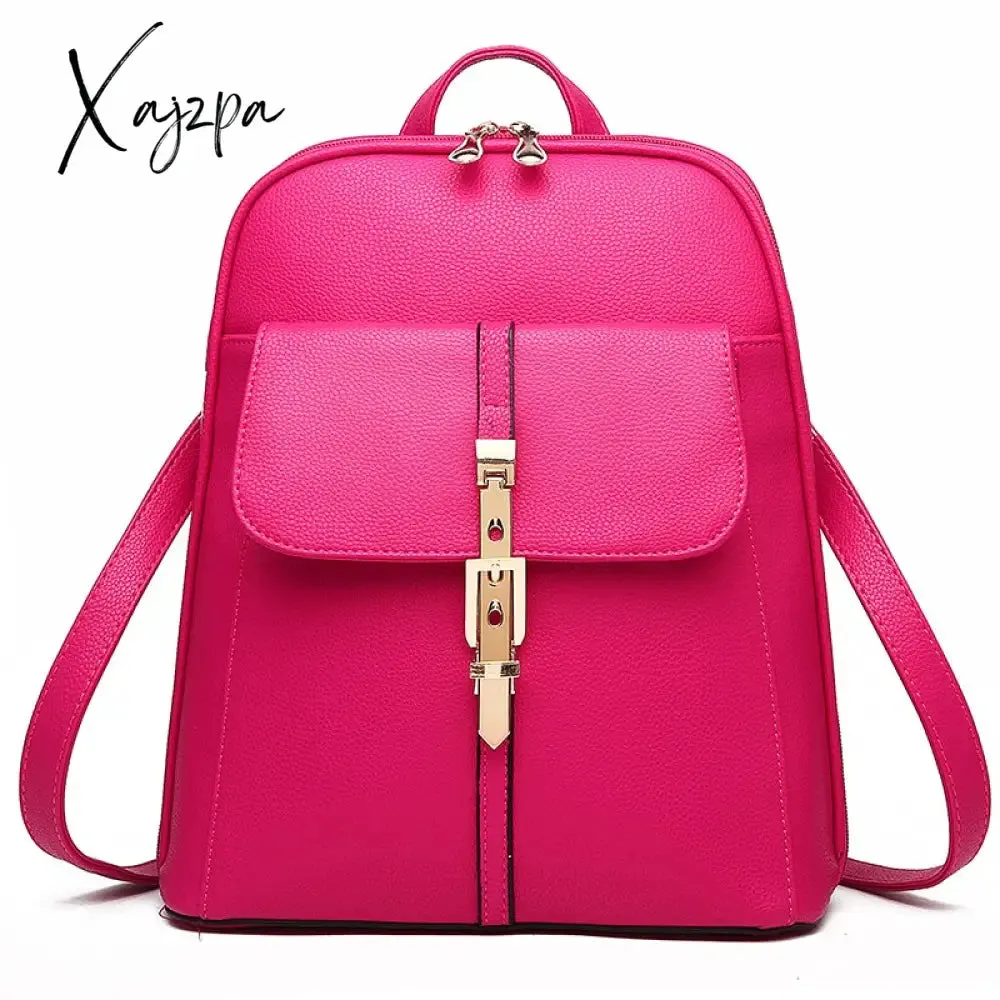 Xajzpa Fashion Versatile Zipper Bag Women Large Capacity Cute Girls Single Shoulder Strap Or Double Strap Backpack