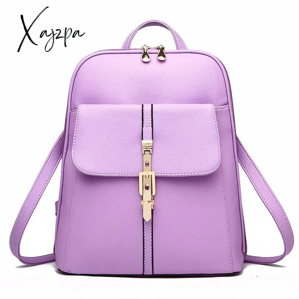 Xajzpa Fashion Versatile Zipper Bag Women Large Capacity Cute Girls Single Shoulder Strap Or Double Strap Backpack