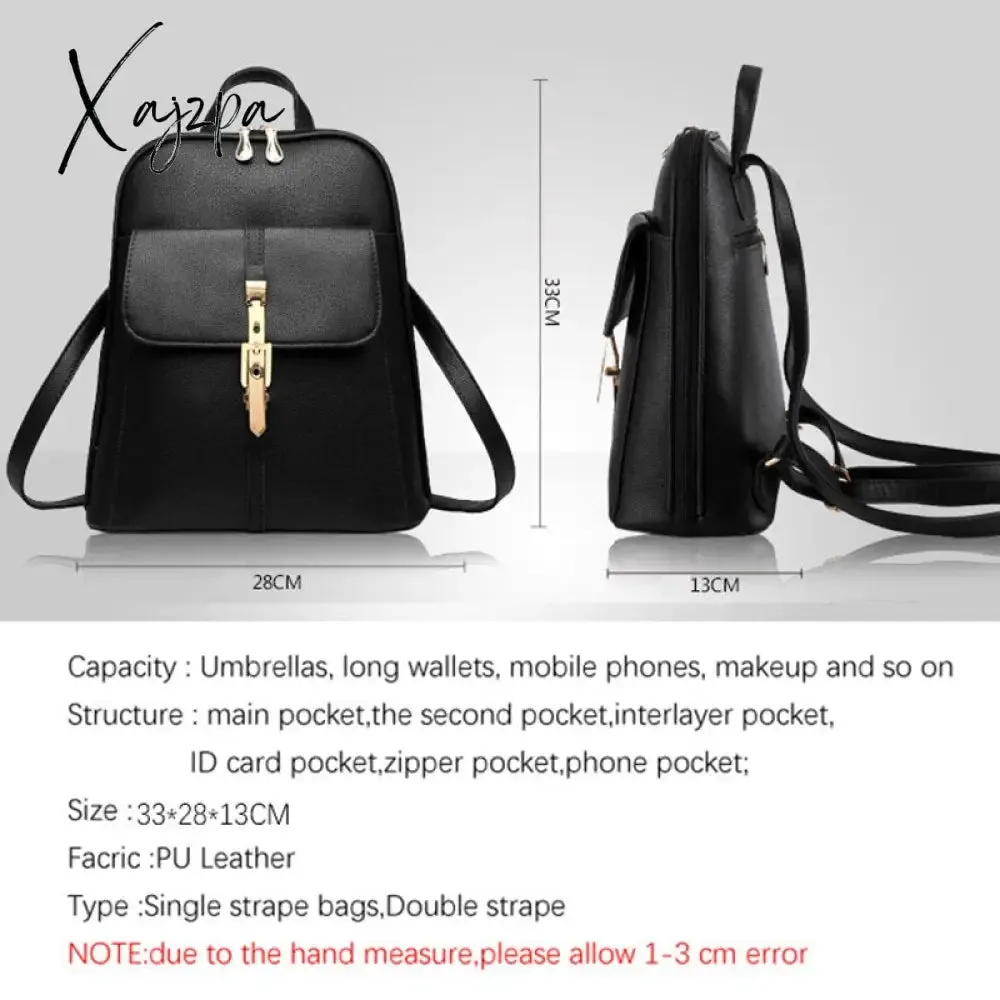 Xajzpa Fashion Versatile Zipper Bag Women Large Capacity Cute Girls Single Shoulder Strap Or Double Strap Backpack