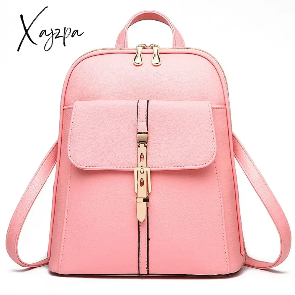 Xajzpa Fashion Versatile Zipper Bag Women Large Capacity Cute Girls Single Shoulder Strap Or Double Strap Backpack