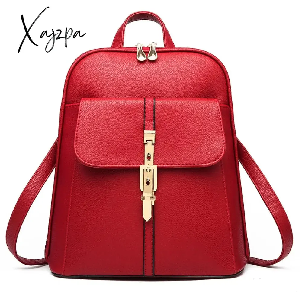 Xajzpa Fashion Versatile Zipper Bag Women Large Capacity Cute Girls Single Shoulder Strap Or Double Strap Backpack